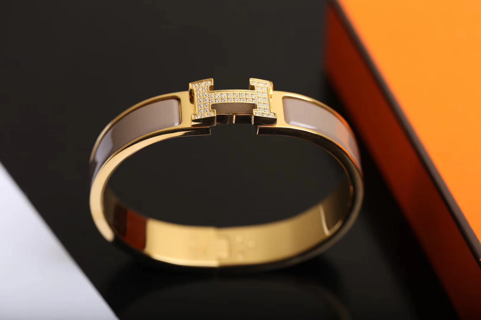 [Hermes]H BRACELET GOLD DIAMOND
