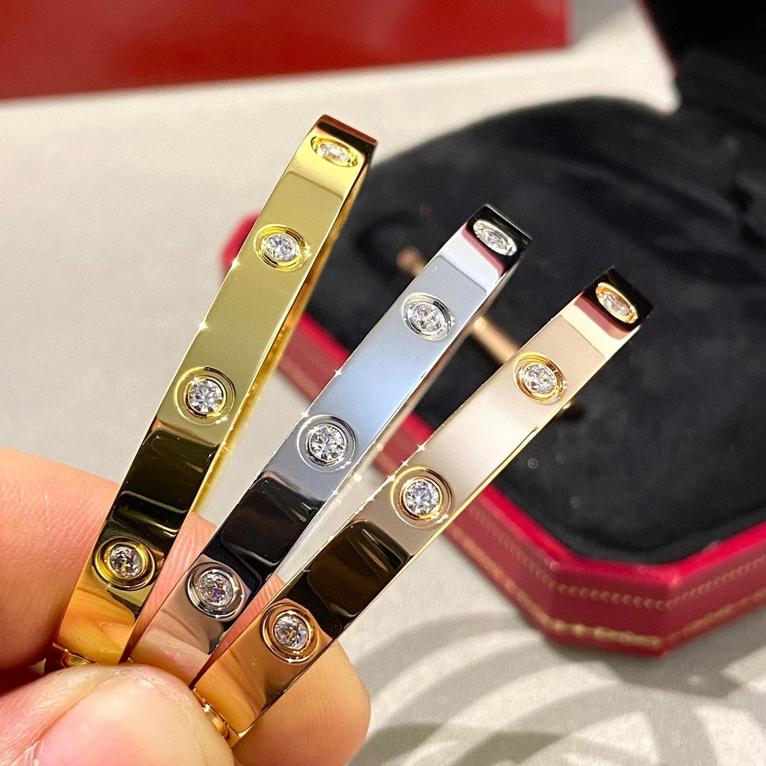 [Cartier]LOVE BRACELET 6.1MM 10 DIAMONDS