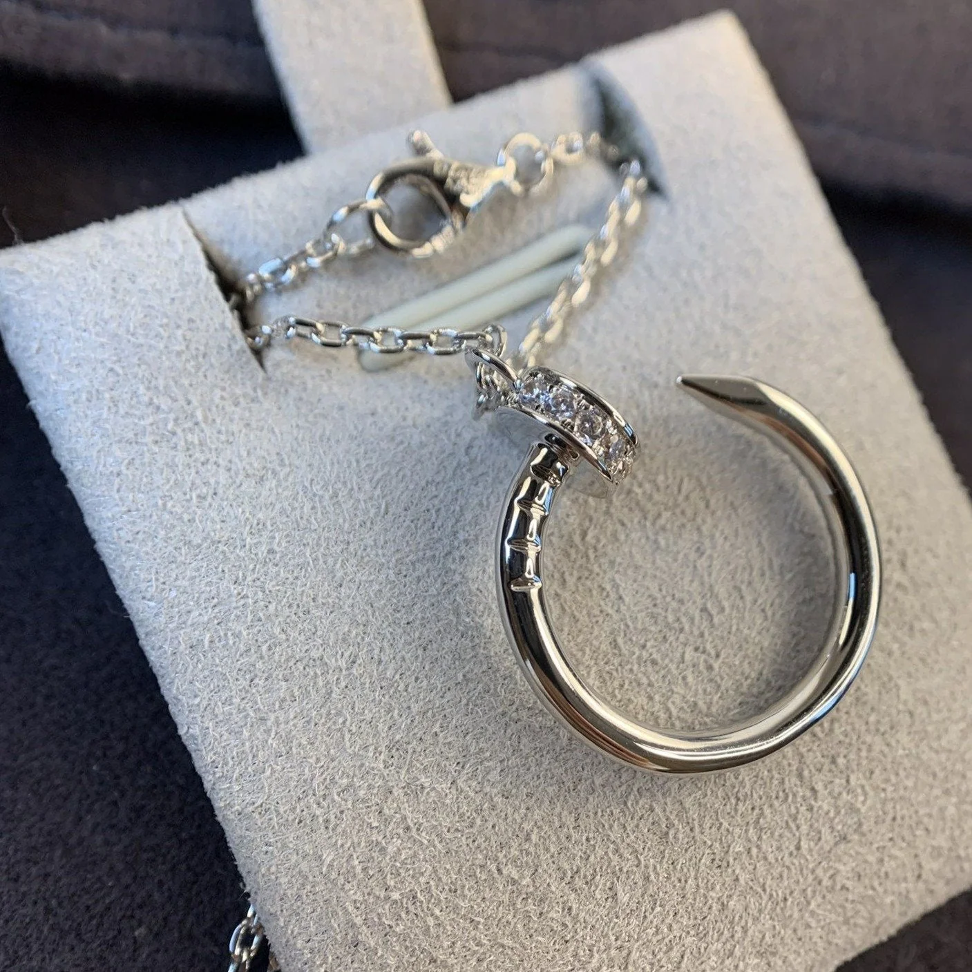 [Cartier]JUSTE NECKLACE SILVER DIAMONDS