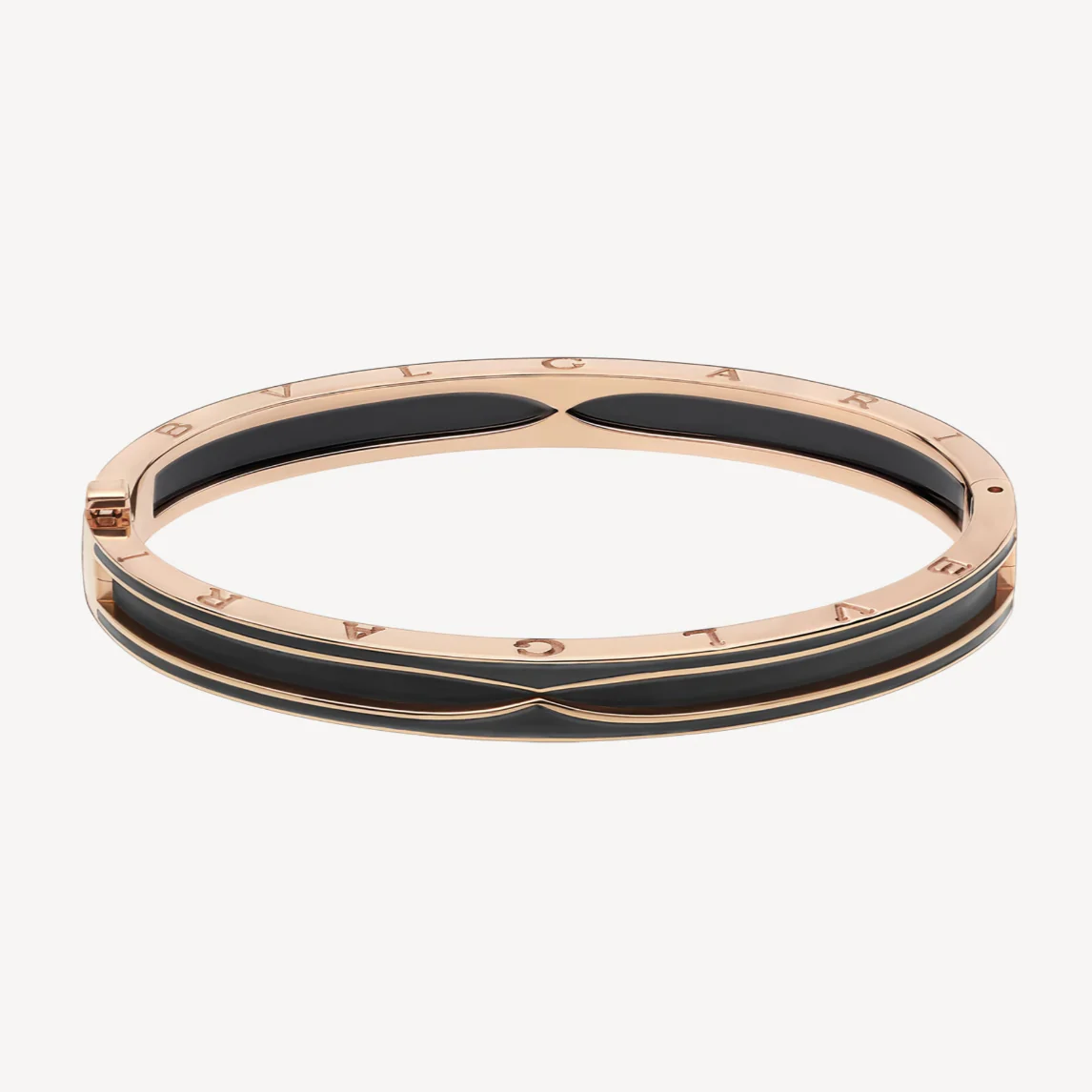 [Bulgari]ZERO 1 PINK GOLD WITH MATTE BLACK CERAMIC BRACELET