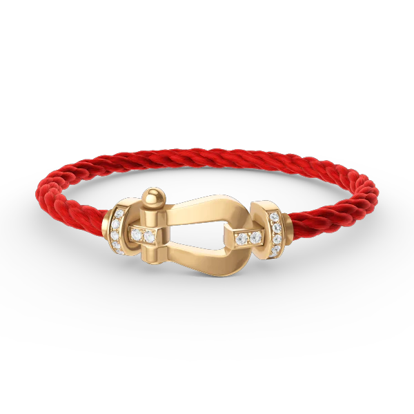 [Fred]FORCE LARGE HORSESHOE HALF DIAMOND BRACELET GOLD