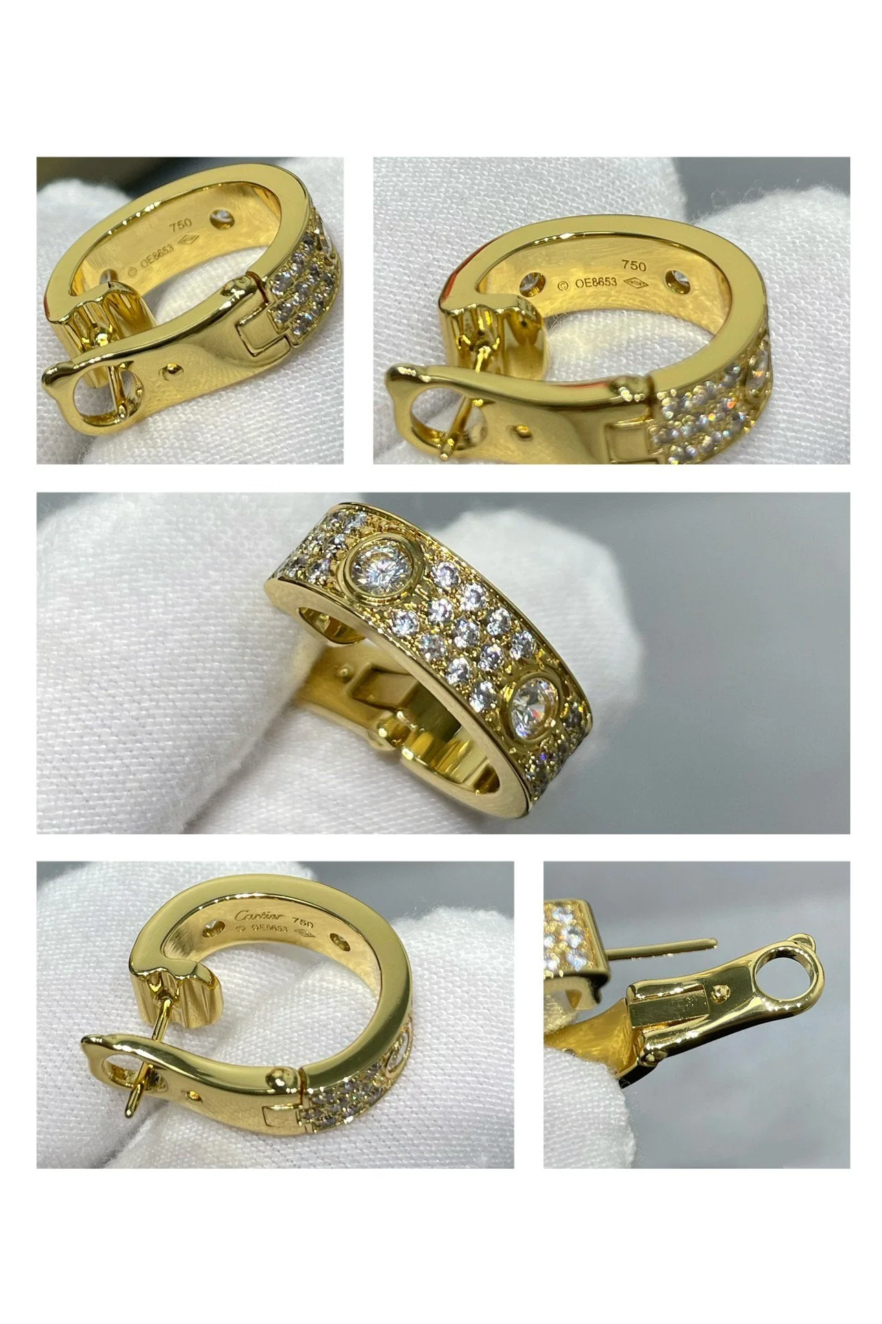 [Cartier]LOVE 5.5MM DIAMOND PAVED EARRINGS