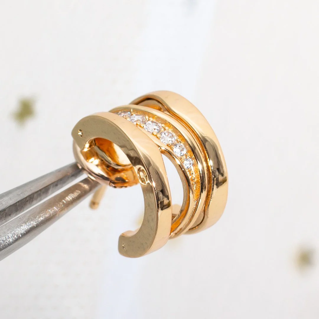 [Bulgari]ZERO 1 PINK GOLD DIAMONDS EARRINGS