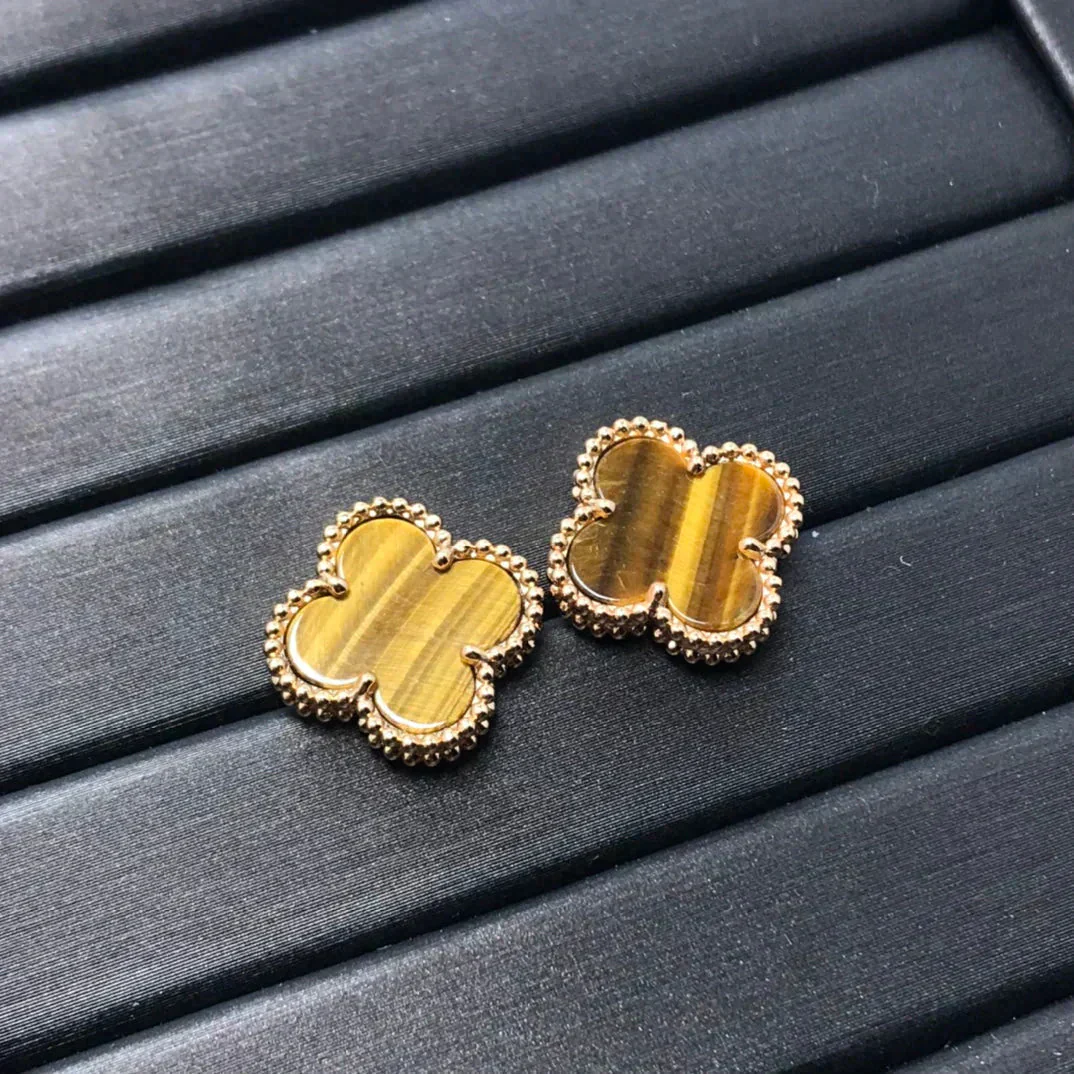 [Van Cleef & Arpels] MEDIUM 1 MOTIFS TIGER EYE EARRINGS