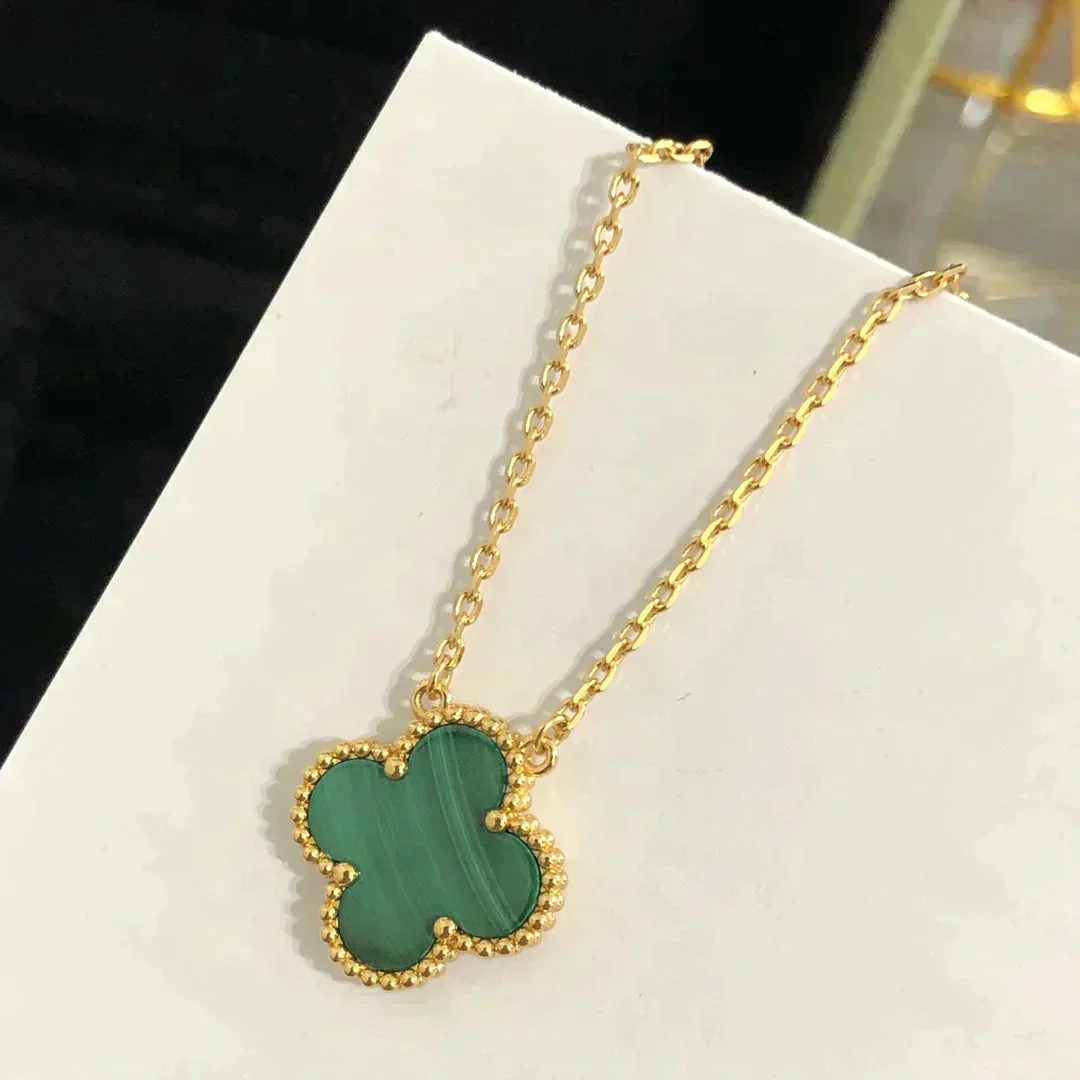 [Van Cleef & Arpels] 15MM MALACHITE SINGLE FLOWER  NECKLACE