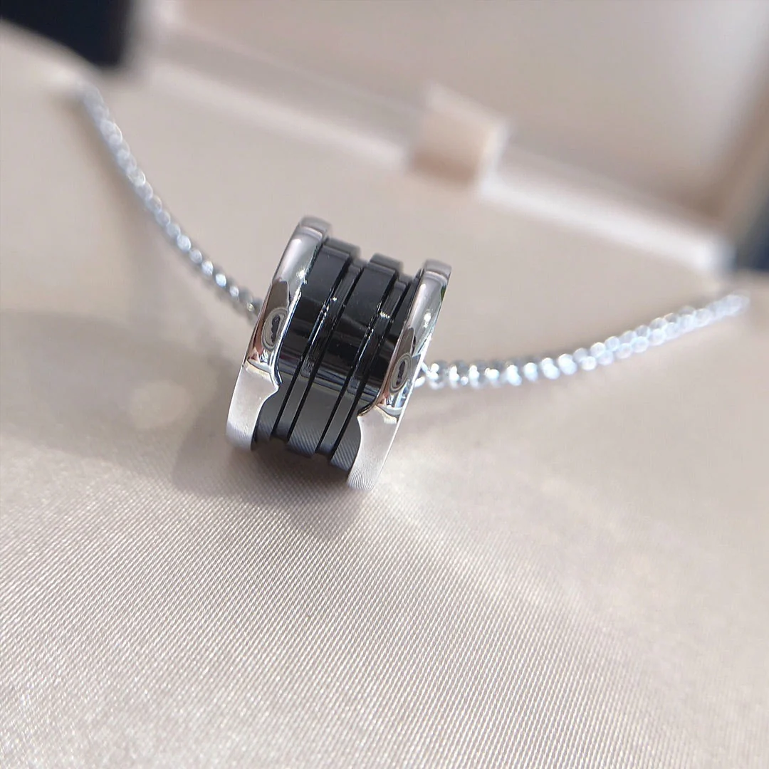 [Bulgari]ZERO 1 BLACK CERAMIC SILVER NECKLACE