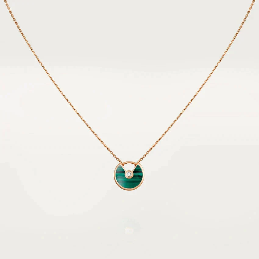 [Cartier]AMULETTE ROSE GOLD MALACHITE NECKLACE