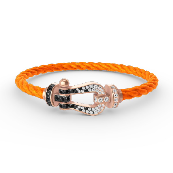 [Fred]FORCE LARGE HORSESHOE BLACK WHITE DIAMOND BRACELET ROSE GOLD