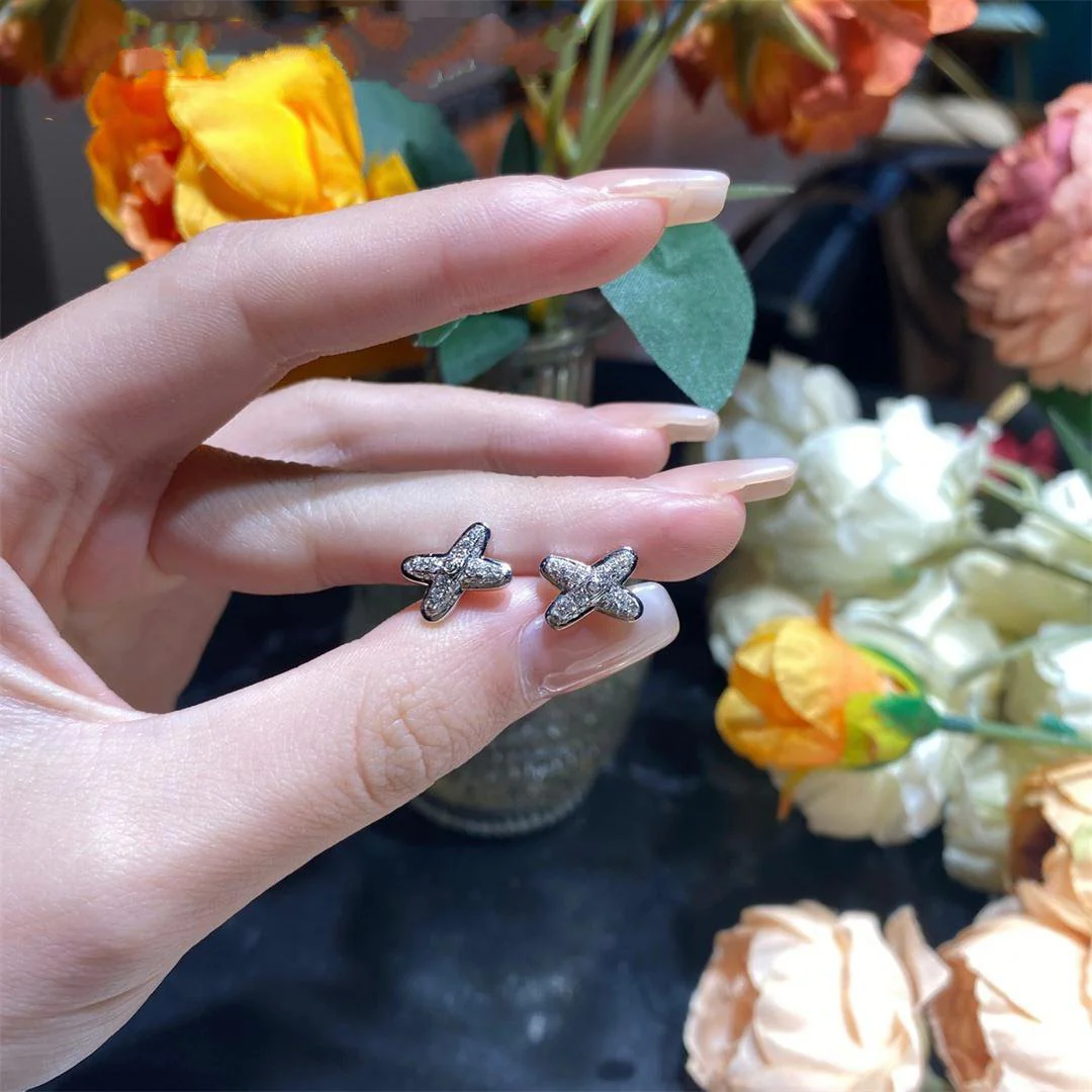 [Chaumet]JEUX DE SILVER DIAMOND EARRINGS