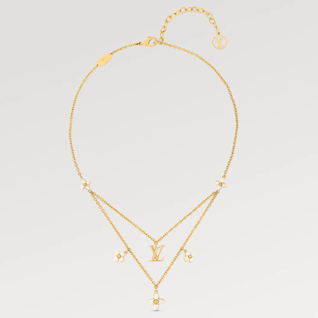 [Louis vuitton]FLOWERGRAM GOLD MOP DOUBLE ROW NECKLACE