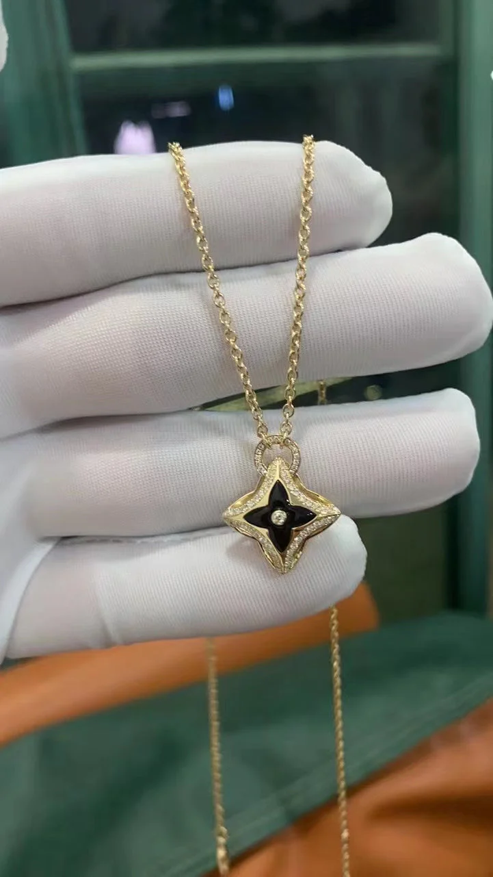 [Louis vuitton]STAR PEDANT PINK GOLD DIAMOND NECKLACE