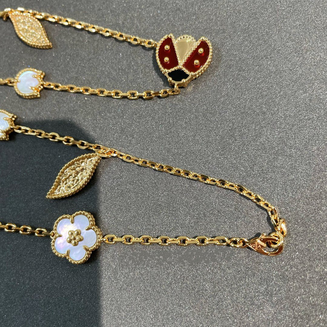 [Van Cleef & Arpels]LUCKY SPRING 15 MOTIFS GOLD NECKLACE