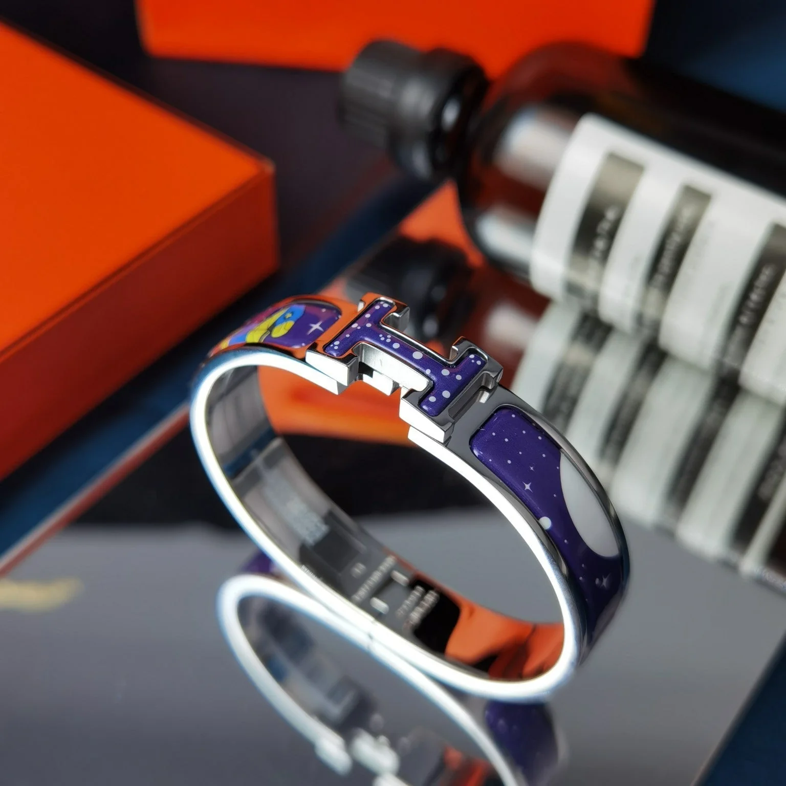 [Hermes]H STAR AND MOON BRACELET 12MM