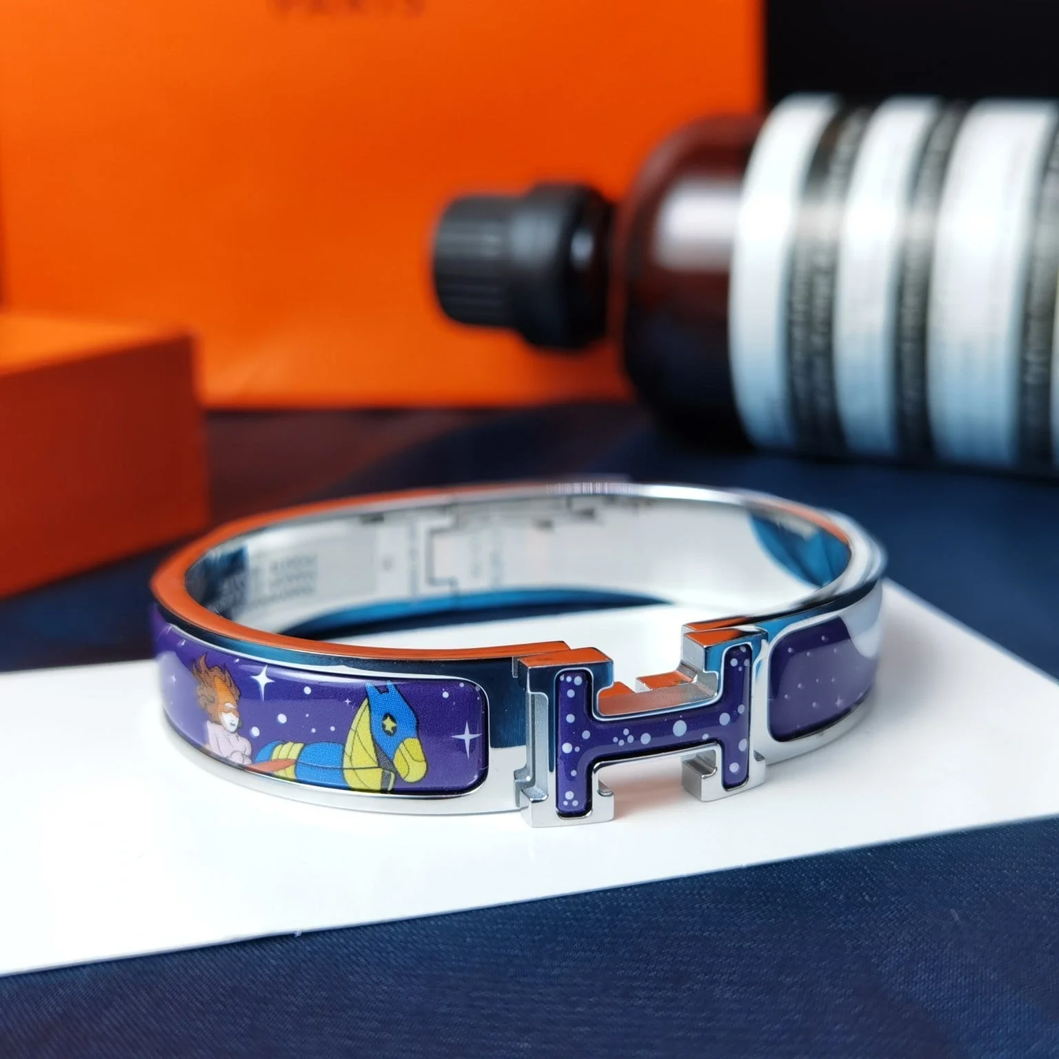 [Hermes]H STAR AND MOON BRACELET 12MM