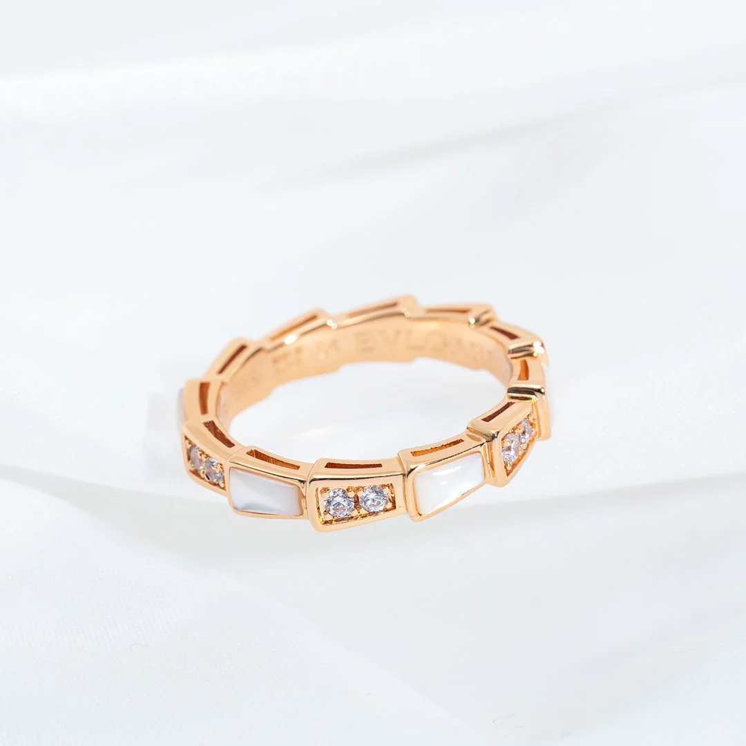 [Bulgari]SERPENTI RING PINK GOLD DIAMOND MOP 3MM