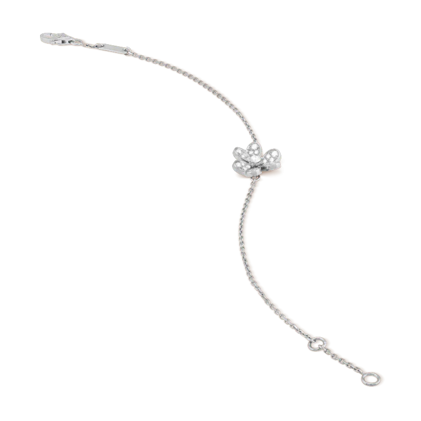 [Van Cleef & Arpels]FRIVOLE SILVER FLOWER DIAMOND BRACELET