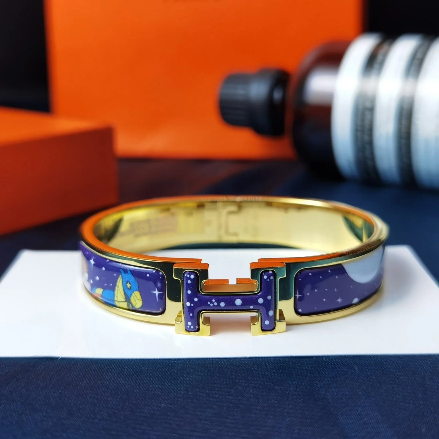 [Hermes]H STAR AND MOON BRACELET 12MM