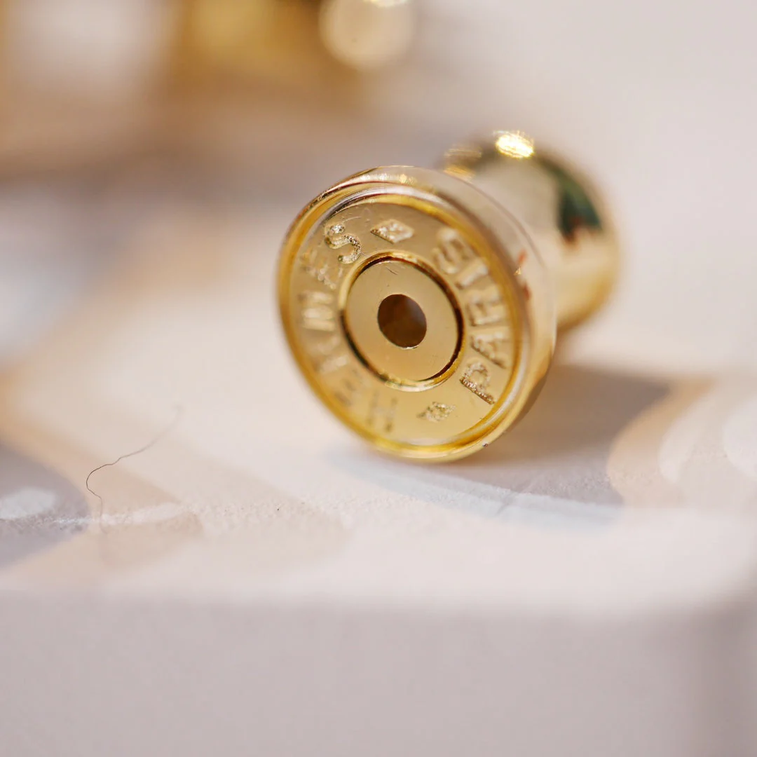 [Hermes]MINI POP H GOLD EARRINGS GREY