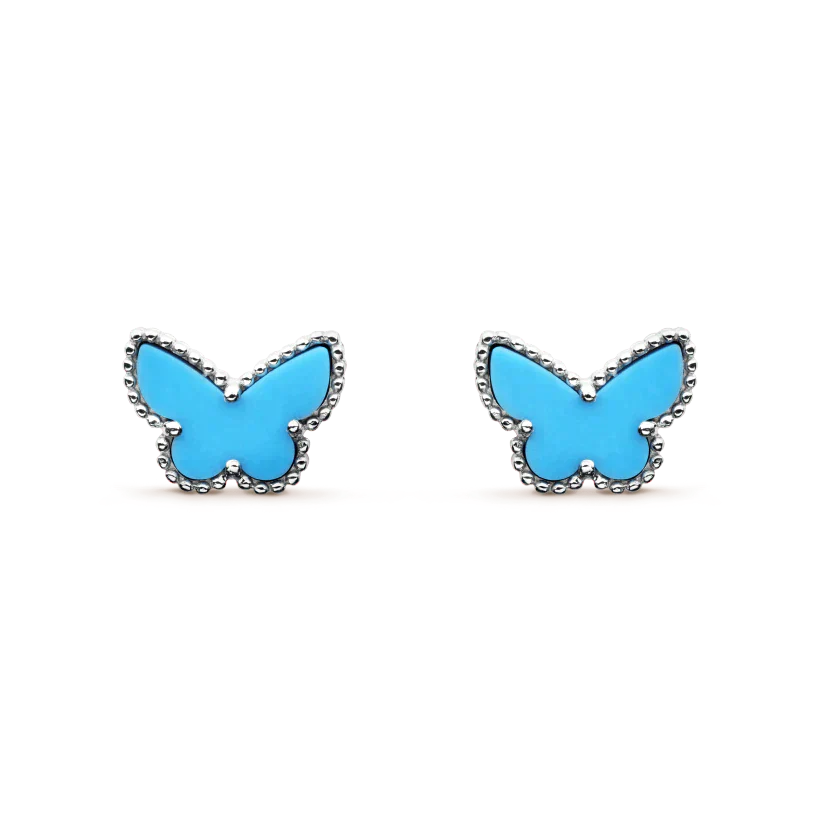 [Van Cleef & Arpels]BUTTERFLY TURQUOISE EARRINGS SILVER