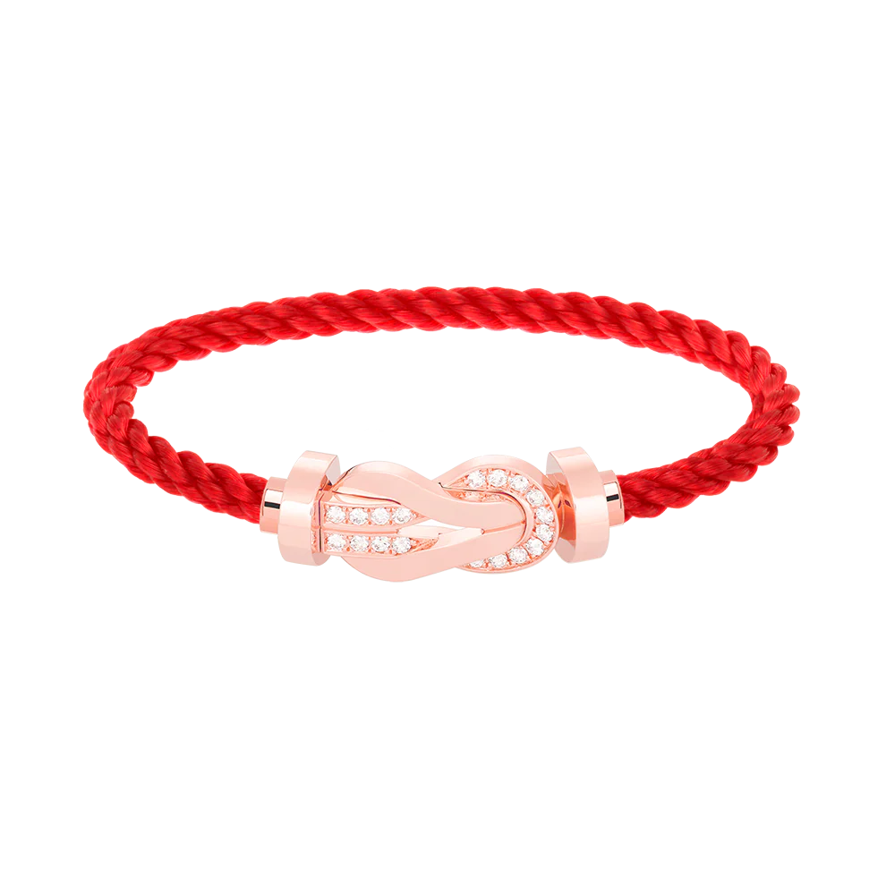 [Fred]CHANCE LARGE 8 FIGURE BUCKLE HALF DIAMOND BRACELET ROSE GOLD