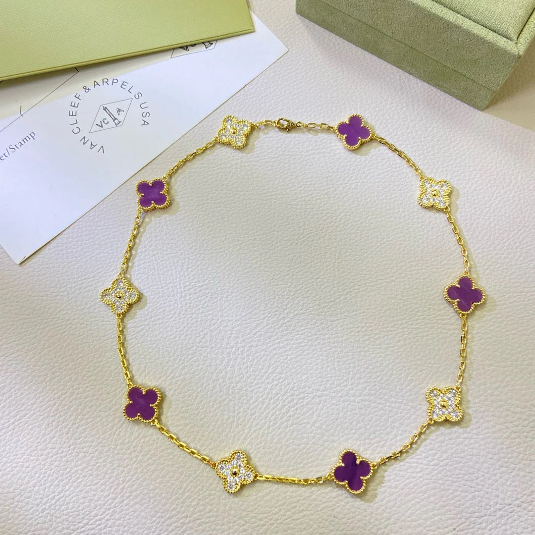 [Van Cleef & Arpels] 10 MOTIFS  PURPLE VIOLET DIAMOND NECKLACE