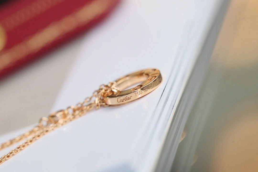 [Cartier]LOVE NECKLACE ADJUSTABLE ROSE GOLD 2 DIAMOND