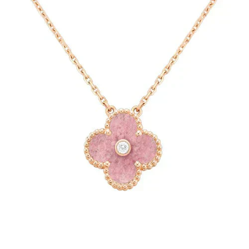 [Van Cleef & Arpels] 15MM DIAMOND RHODONITE NECKLACE