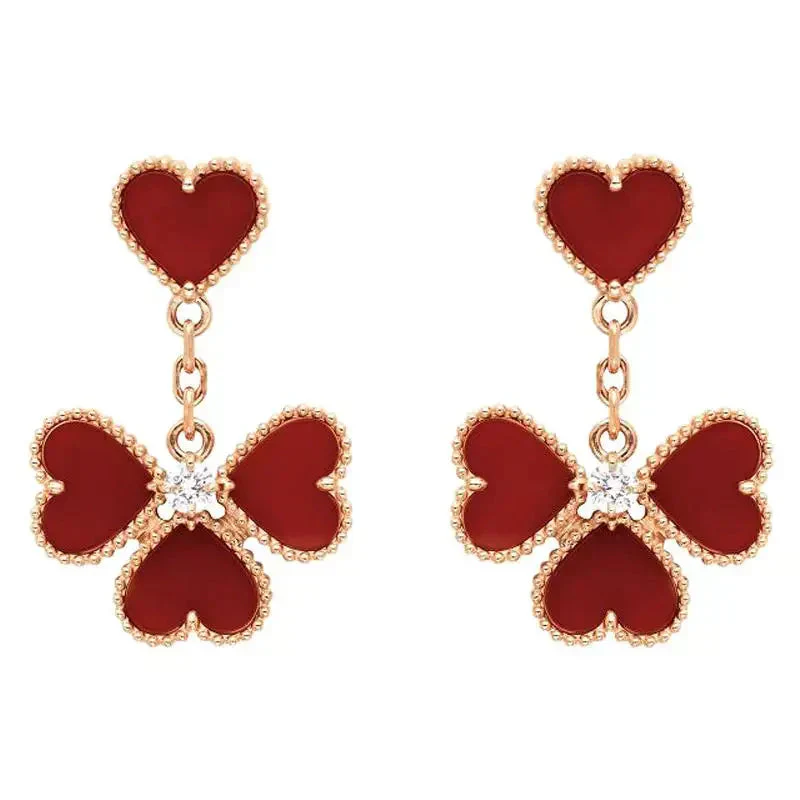 [Van Cleef & Arpels]SWEET CLOVER CARNELIAN EARRINGS