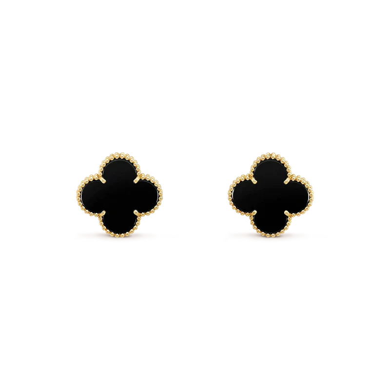 [Van Cleef & Arpels] MEDIUM 1 MOTIFS  ONYX STUD EARRINGS