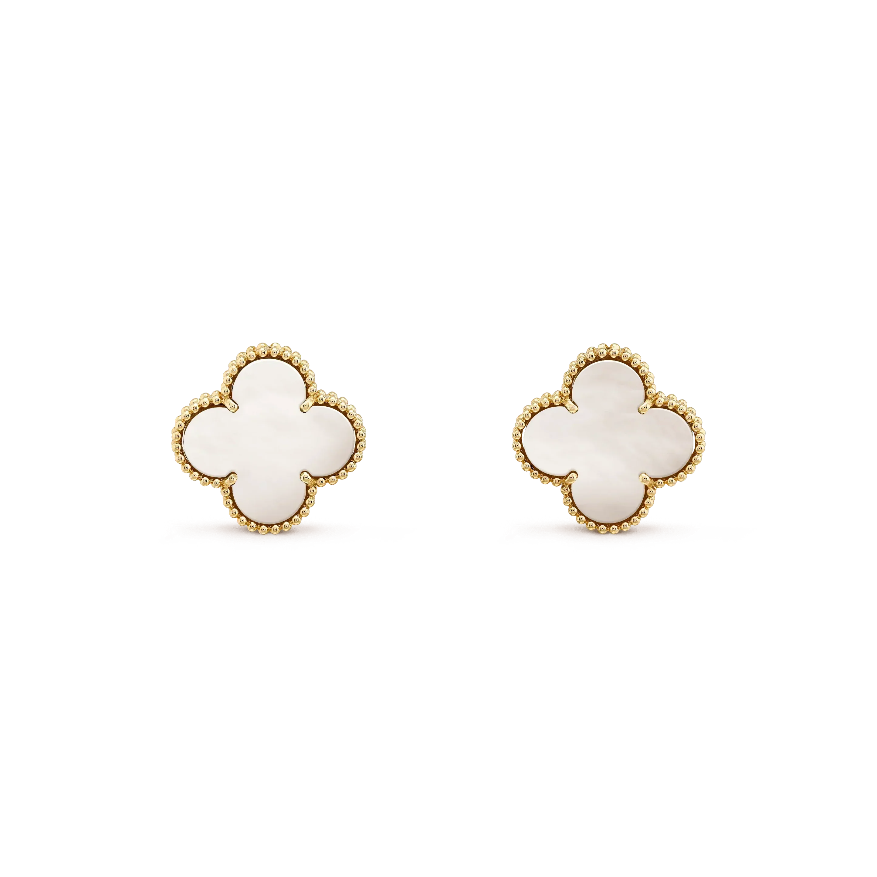 [Van Cleef & Arpels] MEDIUM 1 MOTIFS  WHITE MOP STUD EARRINGS