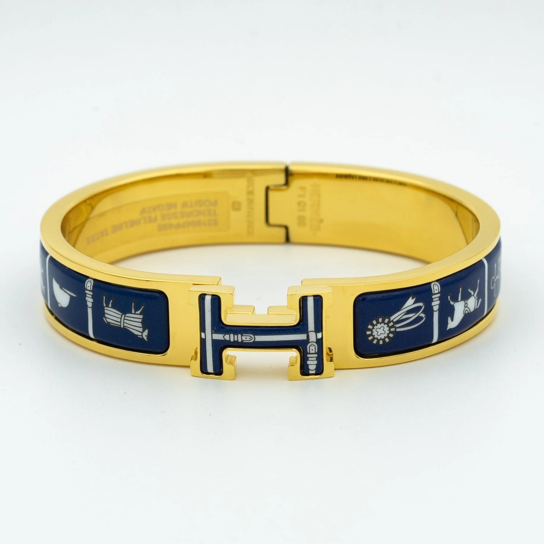 [Hermes]H BRACELET BLUE CERAMIC