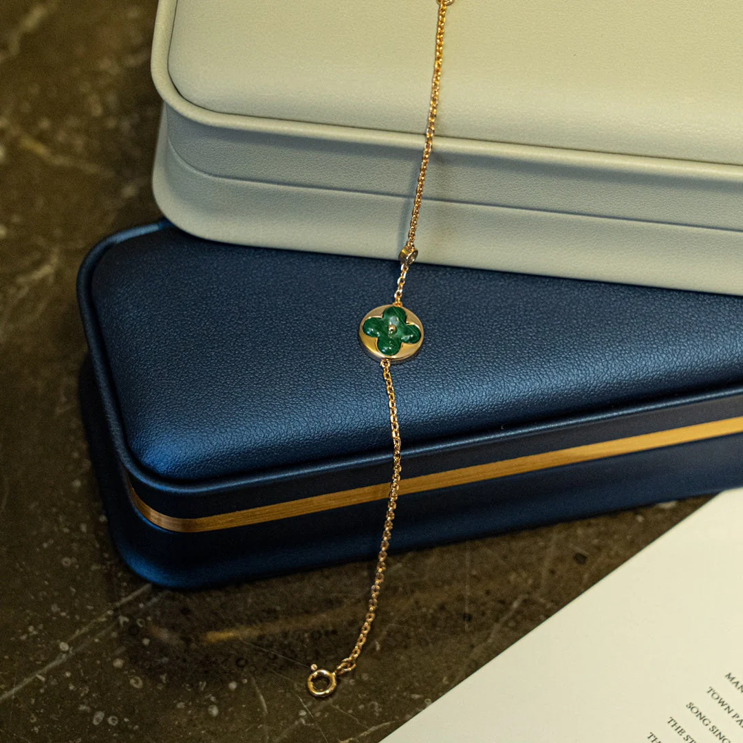 [Louis vuitton]SUN MALACHITE 1 DIAMOND PINK GOLD BRACELET