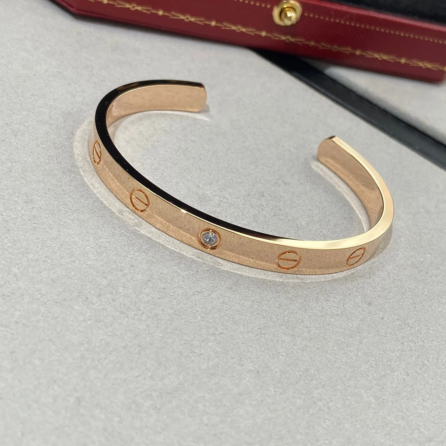 [Cartier]LOVE BRACELET 6.1MM 1 DIAMOND OPEN CUFF