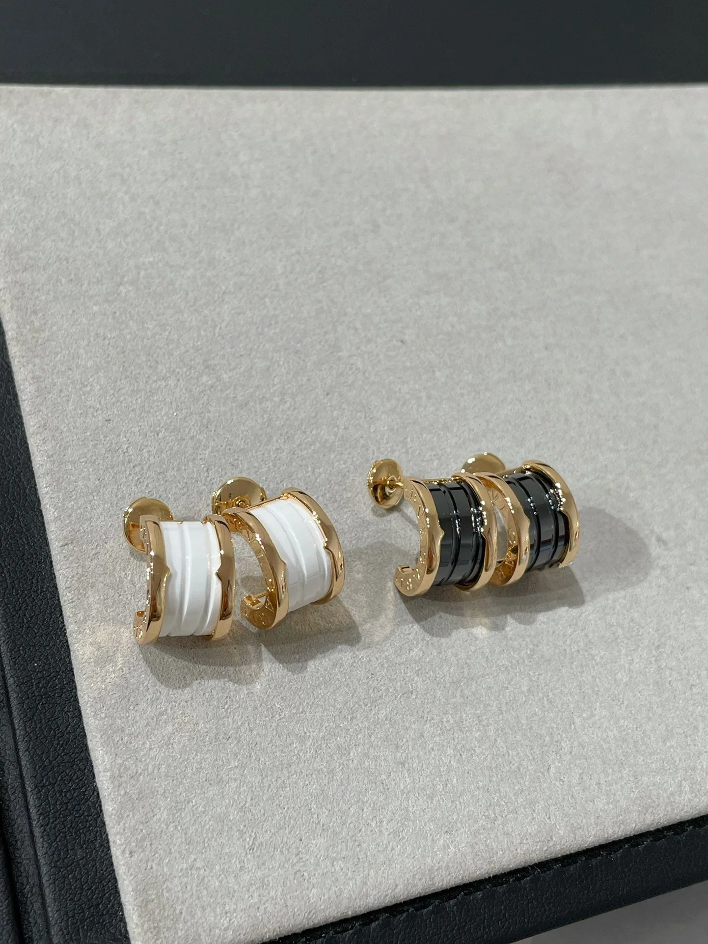 [Bulgari]ZERO 1 PINK GOLD CERAMIC EARRINGS