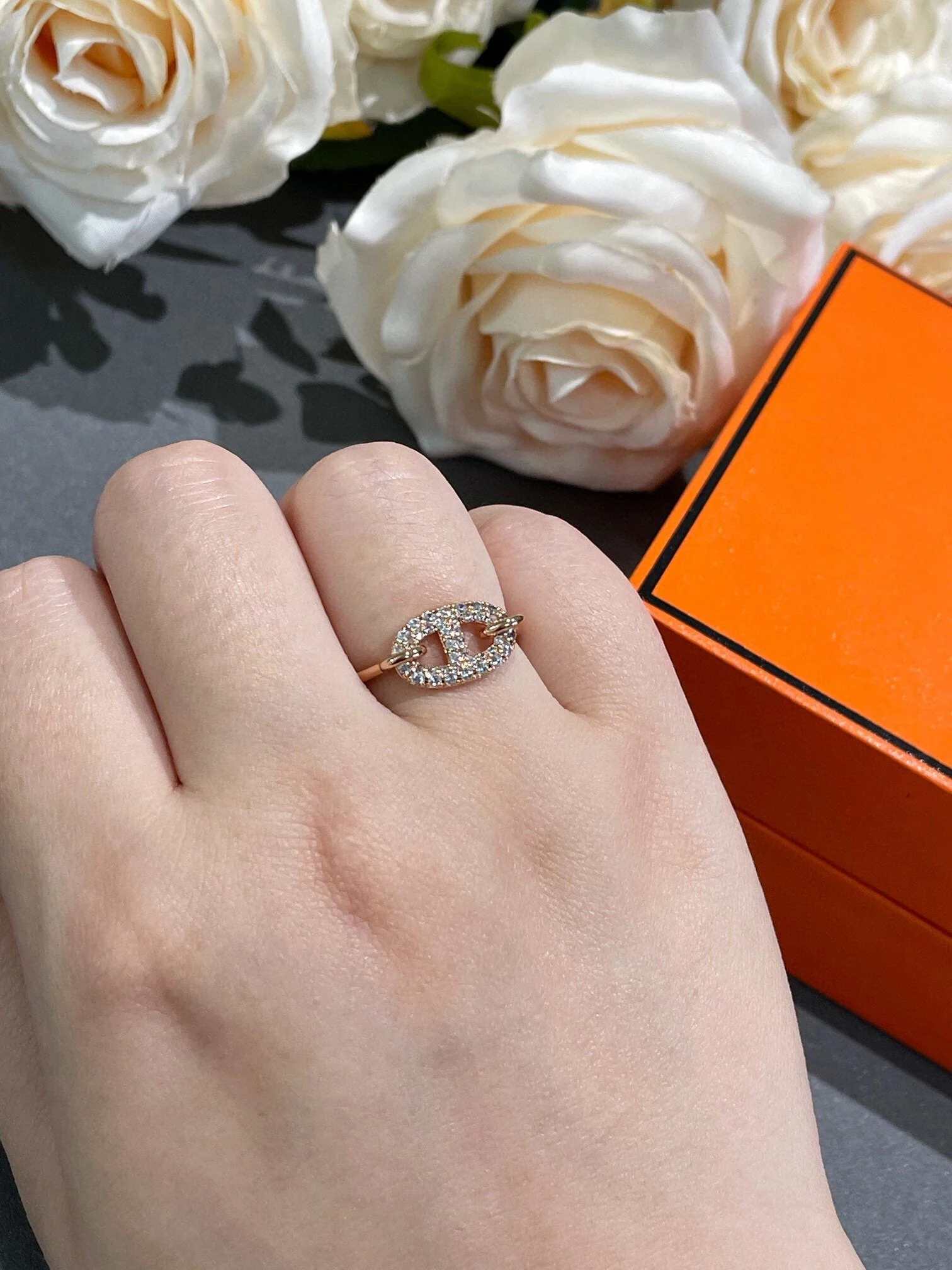 [Hermes]RONDE SMALL DIAMOND RING