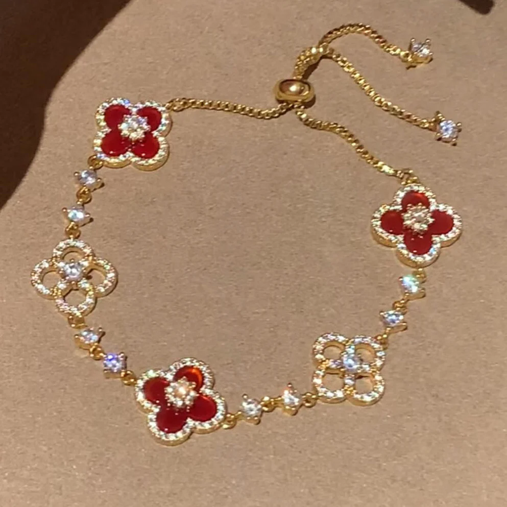 [Van Cleef & Arpels] 5 MOTIF PINK BLUE RED WHITE BRACELET