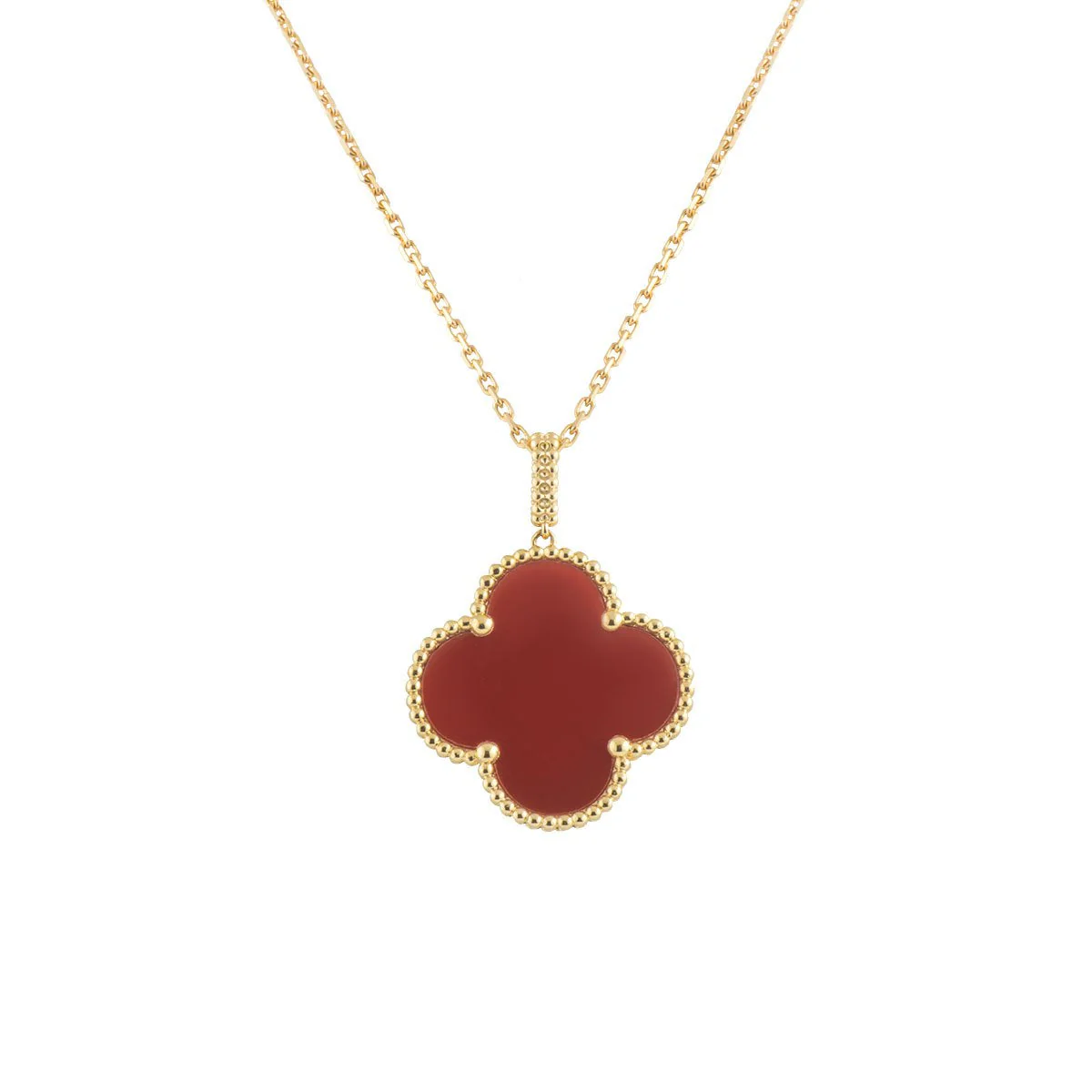 [Van Cleef & Arpels] 25MM NECKLACE GOLD CARNELIAN