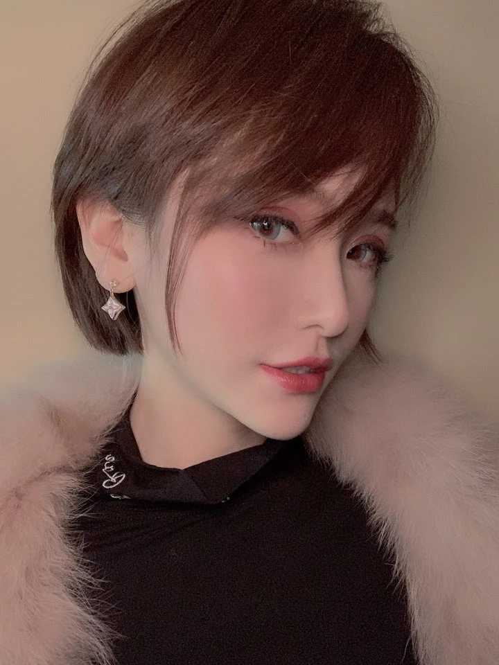 [Louis vuitton]DOUBLE STAR PINK GOLD MOP DROP EARRINGS