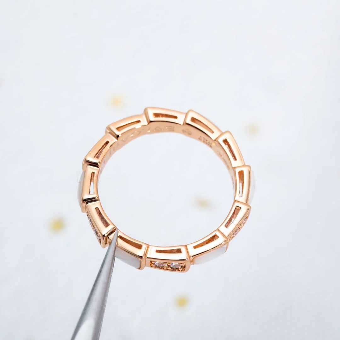 [Bulgari]SERPENTI RING PINK GOLD DIAMOND MOP 3MM