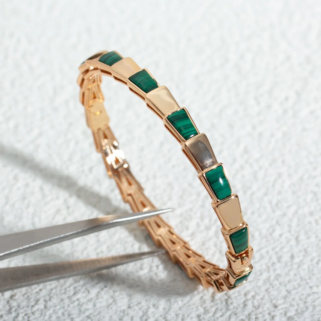 [Bulgari]SERPENTI BRACELET PINK GOLD MALACHITE