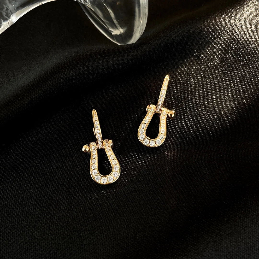 [Fred]FORCE 10 FULL DIAMOND DROP EARRINGS MEDIUM MODEL