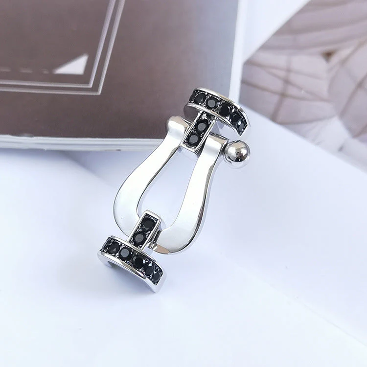 [Fred]FORCE LARGE HORSESHOE BLACK DIAMOND BRACELET SILVER