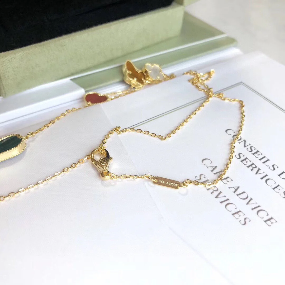 [Van Cleef & Arpels]LUCKY SPRING 4 MOTIFS ROSE GOLD NECKLACE