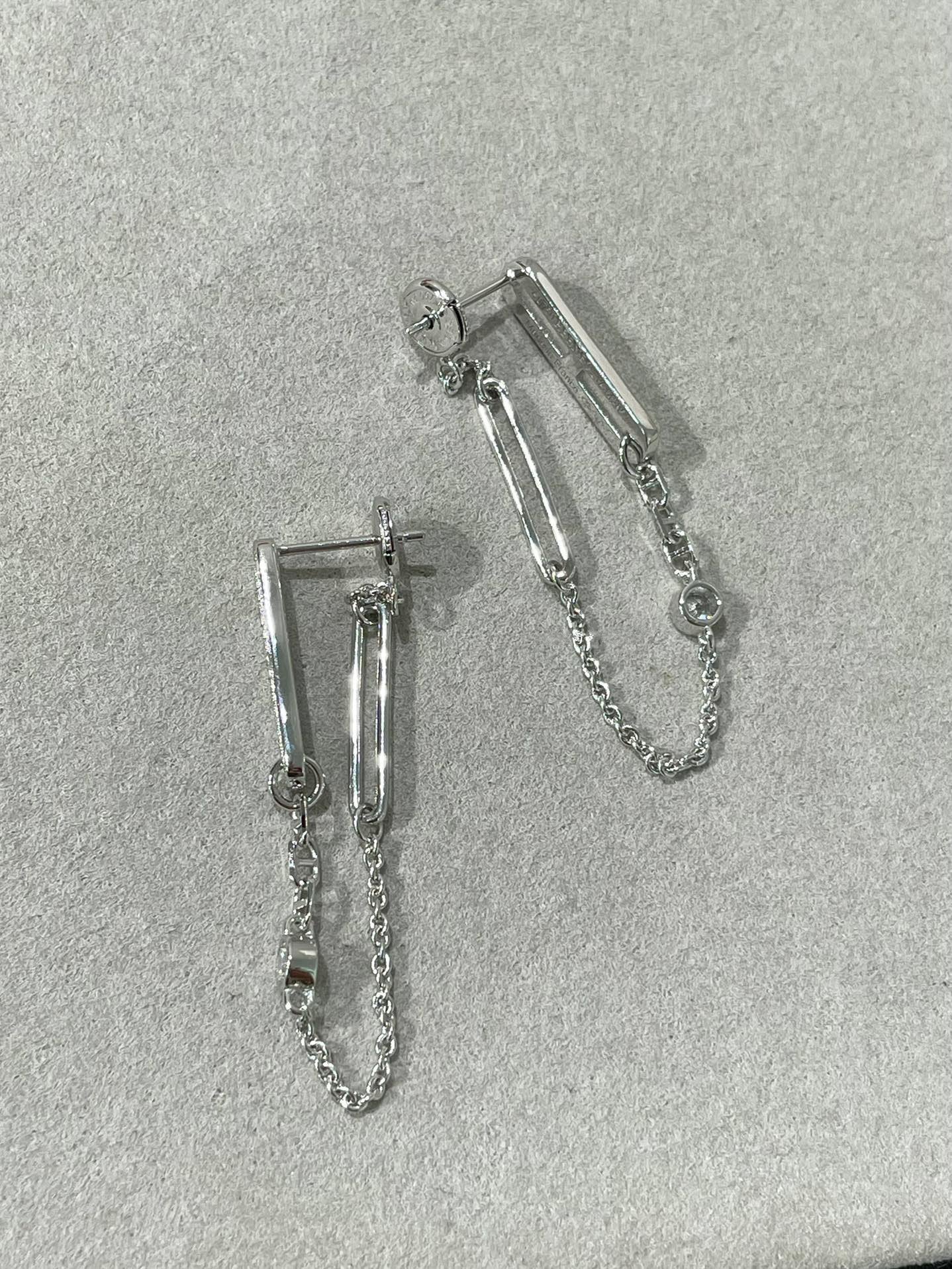 [Hermes]CHAINE CHAOS DIAMOND DROP EARRINGS
