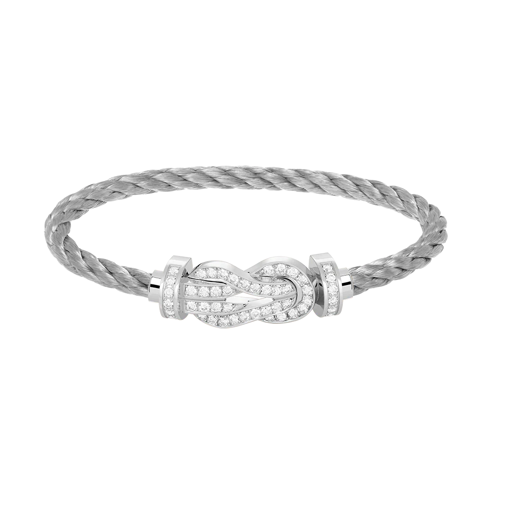 [Fred]CHANCE LARGE 8 FIGURE BUCKLE FULL DIAMOND BRACELET SILVER