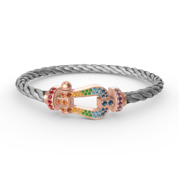 [Fred]FORCE LARGE HORSESHOE  COLORED DIAMOND BRACELET ROSE GOLD