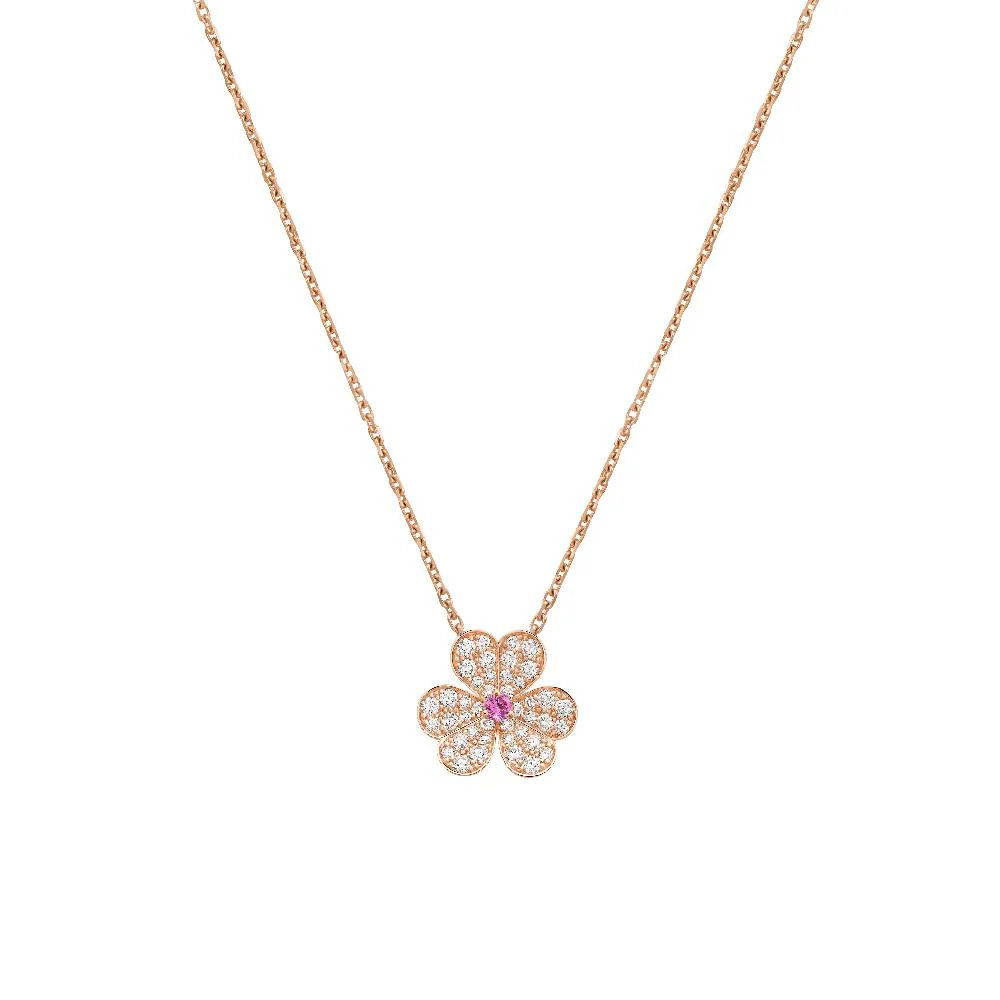 [Van Cleef & Arpels]FRIVOLE ROSE GOLD FLOWER DIAMOND NECKLACE