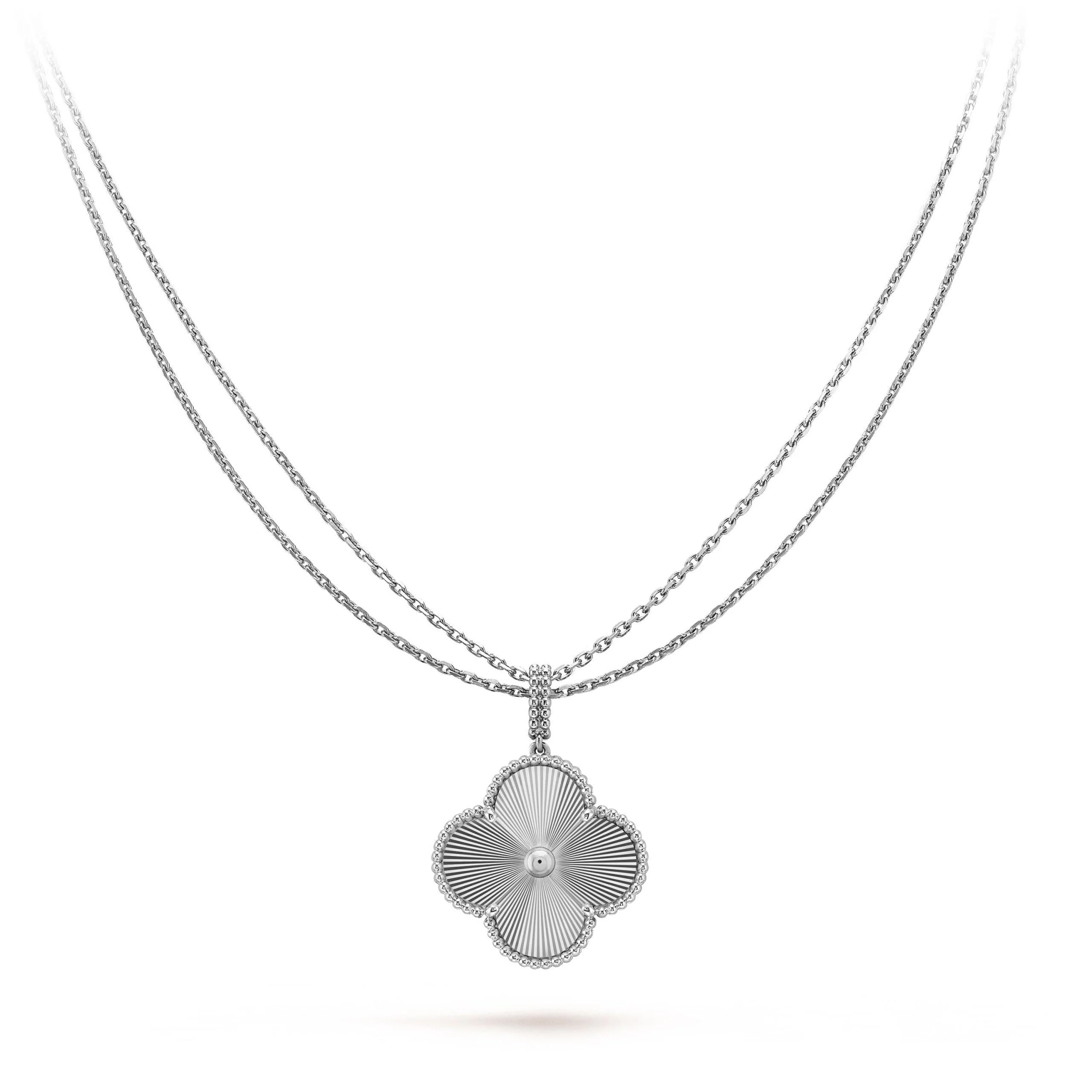 [Van Cleef & Arpels] 25MM SILVER BIG CLOVER NECKLACE