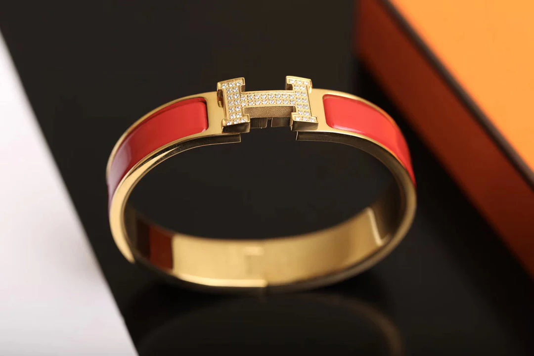 [Hermes]H BRACELET GOLD DIAMOND