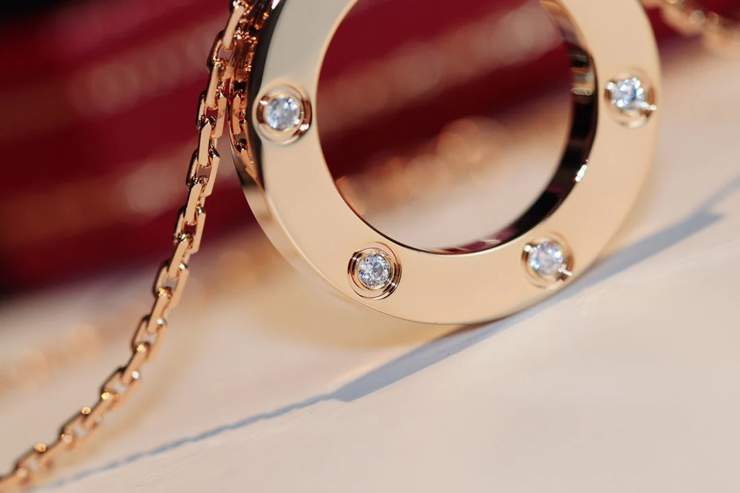 [Cartier]LOVE NECKLACE 16MM 6 DIAMONDS PINK GOLD